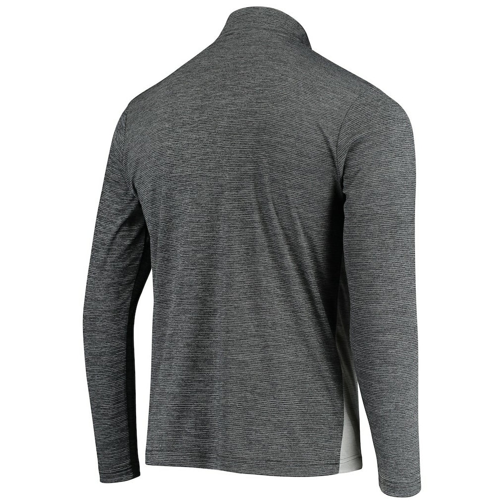 Las Vegas Raiders Antigua Throwback Cycle Quarter-Zip Jacket - Black/Heathered Gray discount
