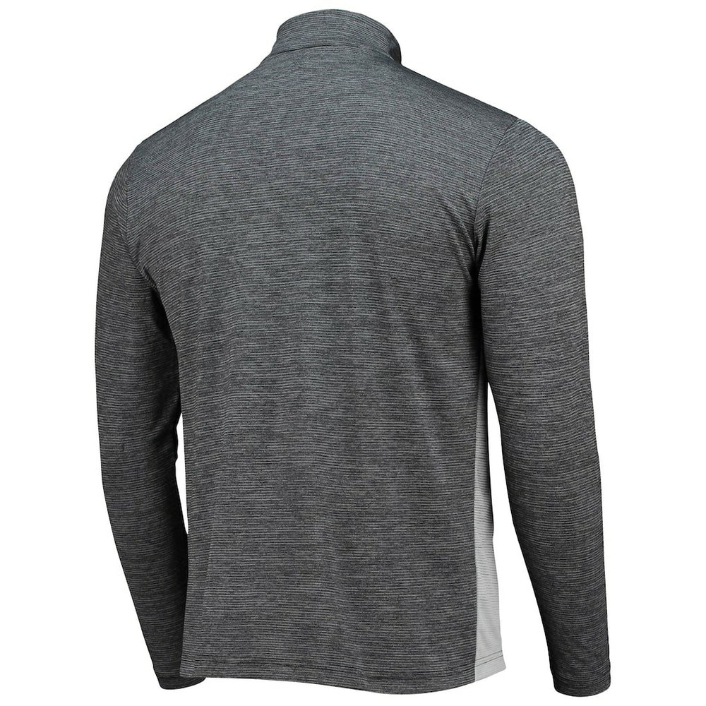 New Orleans Saints Antigua Throwback Cycle Quarter-Zip Jacket - Black/Heathered Gray on sale