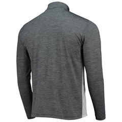 New Orleans Saints Antigua Throwback Cycle Quarter-Zip Jacket - Black/Heathered Gray on sale