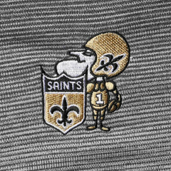 New Orleans Saints Antigua Throwback Cycle Quarter-Zip Jacket - Black/Heathered Gray on sale
