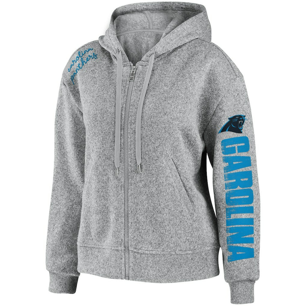 Carolina Panthers WEAR by Erin Andrews Women's Full-Zip Hoodie - Heathered Gray cheap