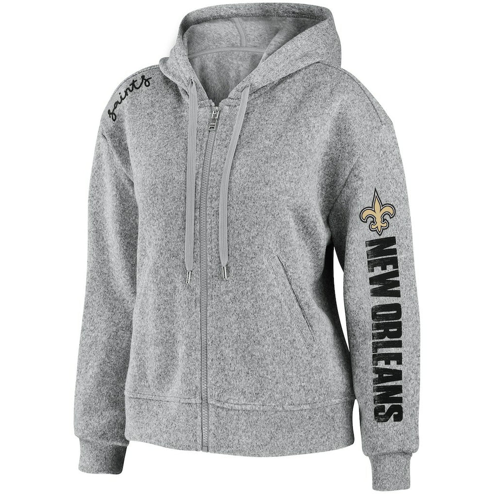 New Orleans Saints WEAR by Erin Andrews Women's Full-Zip Hoodie - Heathered Gray cheap