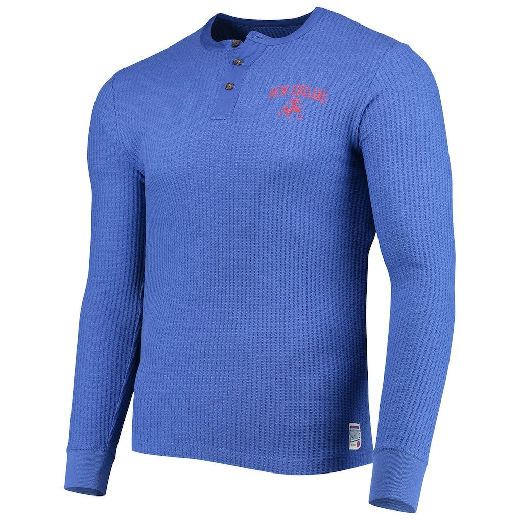 New England Patriots Junk Food Thermal Henley Long Sleeve T-Shirt - Royal outlet