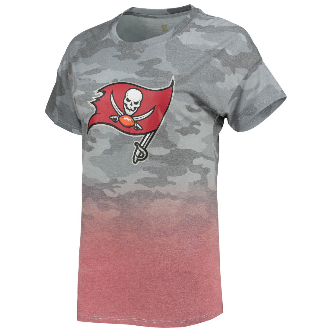 Tampa Bay Buccaneers Juniors Beth Camo Dip-Dye T-Shirt - Gray/Red for sale