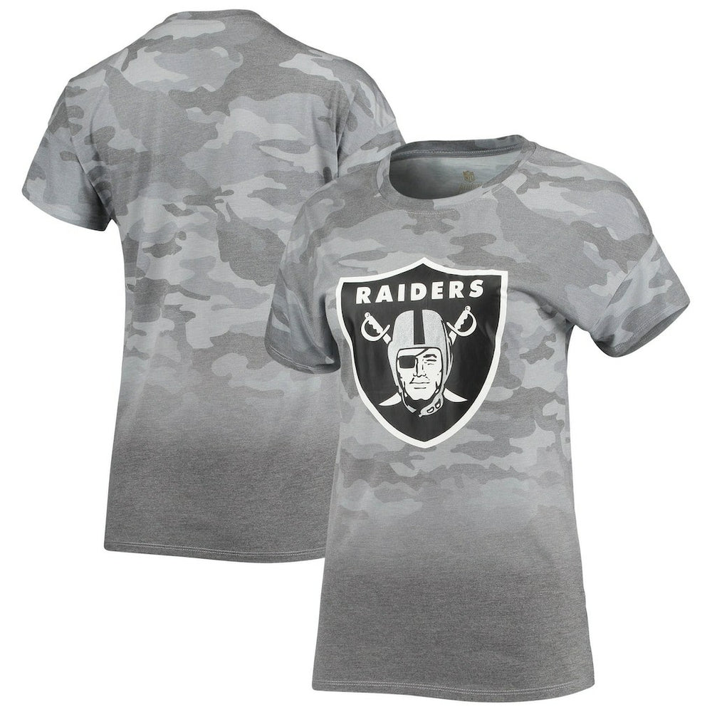Las Vegas Raiders Juniors Beth Camo Dip-Dye T-Shirt - Gray/Black online