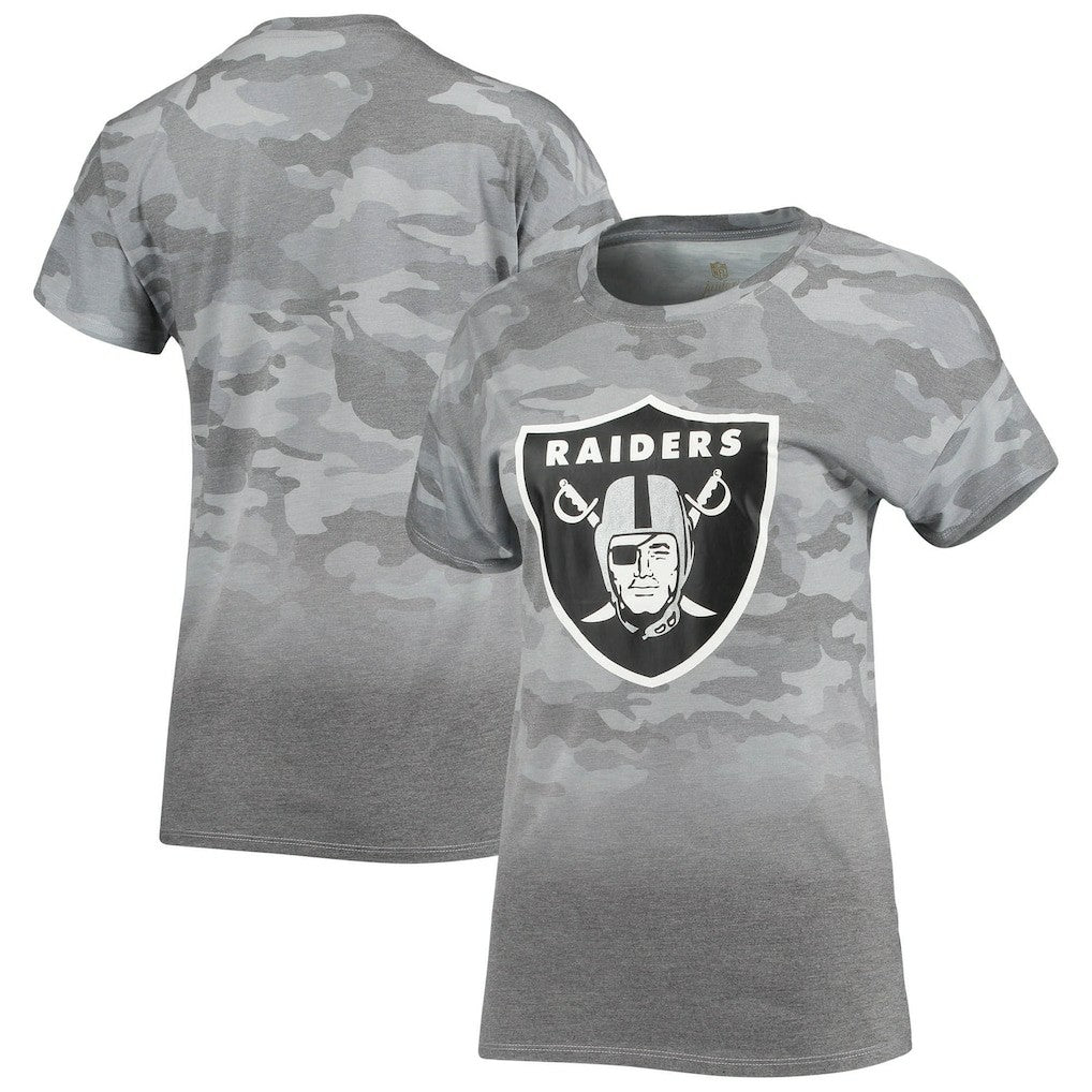 Las Vegas Raiders Juniors Beth Camo Dip-Dye T-Shirt - Gray/Black online