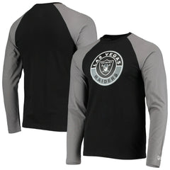 Las Vegas Raiders New Era League Raglan Long Sleeve T-Shirt - Black/Gray outlet