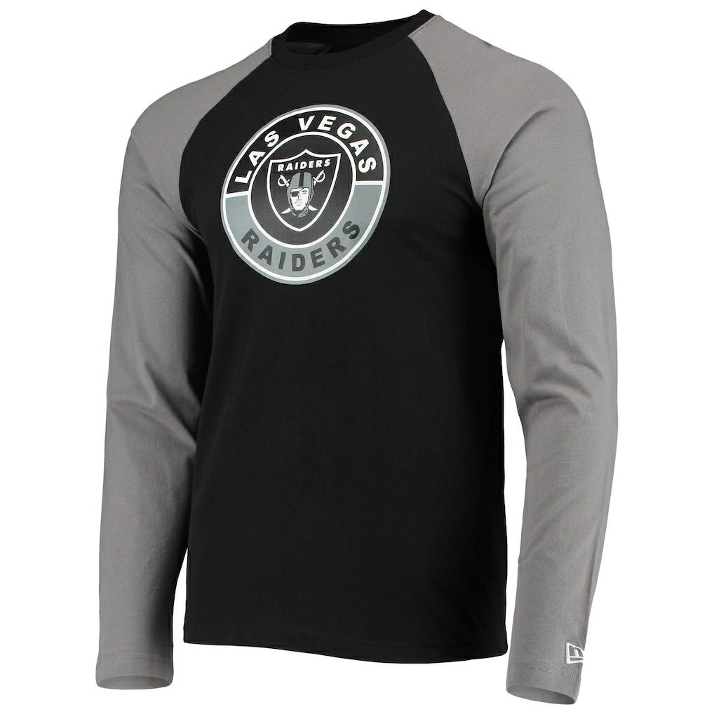 Las Vegas Raiders New Era League Raglan Long Sleeve T-Shirt - Black/Gray outlet