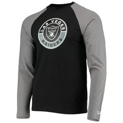 Las Vegas Raiders New Era League Raglan Long Sleeve T-Shirt - Black/Gray outlet