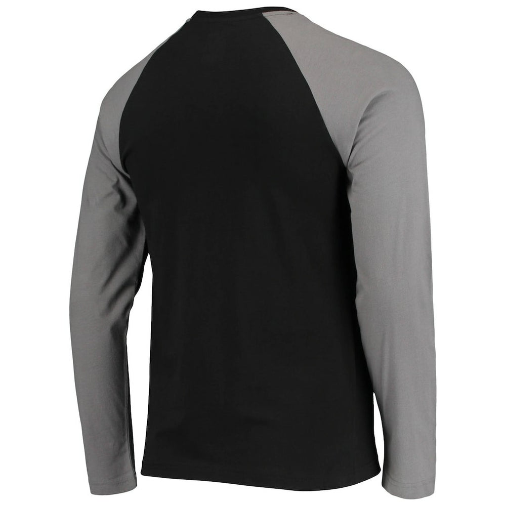 Las Vegas Raiders New Era League Raglan Throwback Long Sleeve T-Shirt - Black/Gray sale