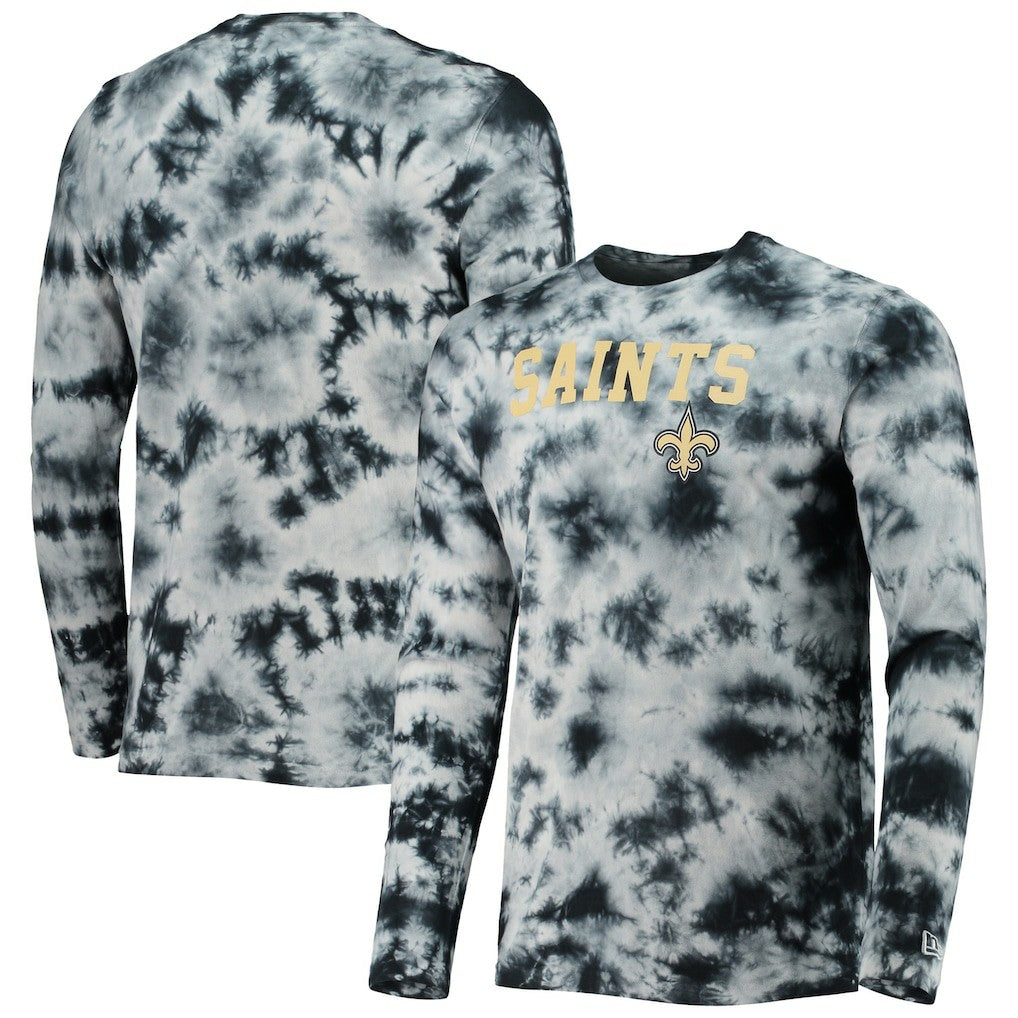 New Orleans Saints New Era Tie-Dye Long Sleeve T-Shirt - Black for sale