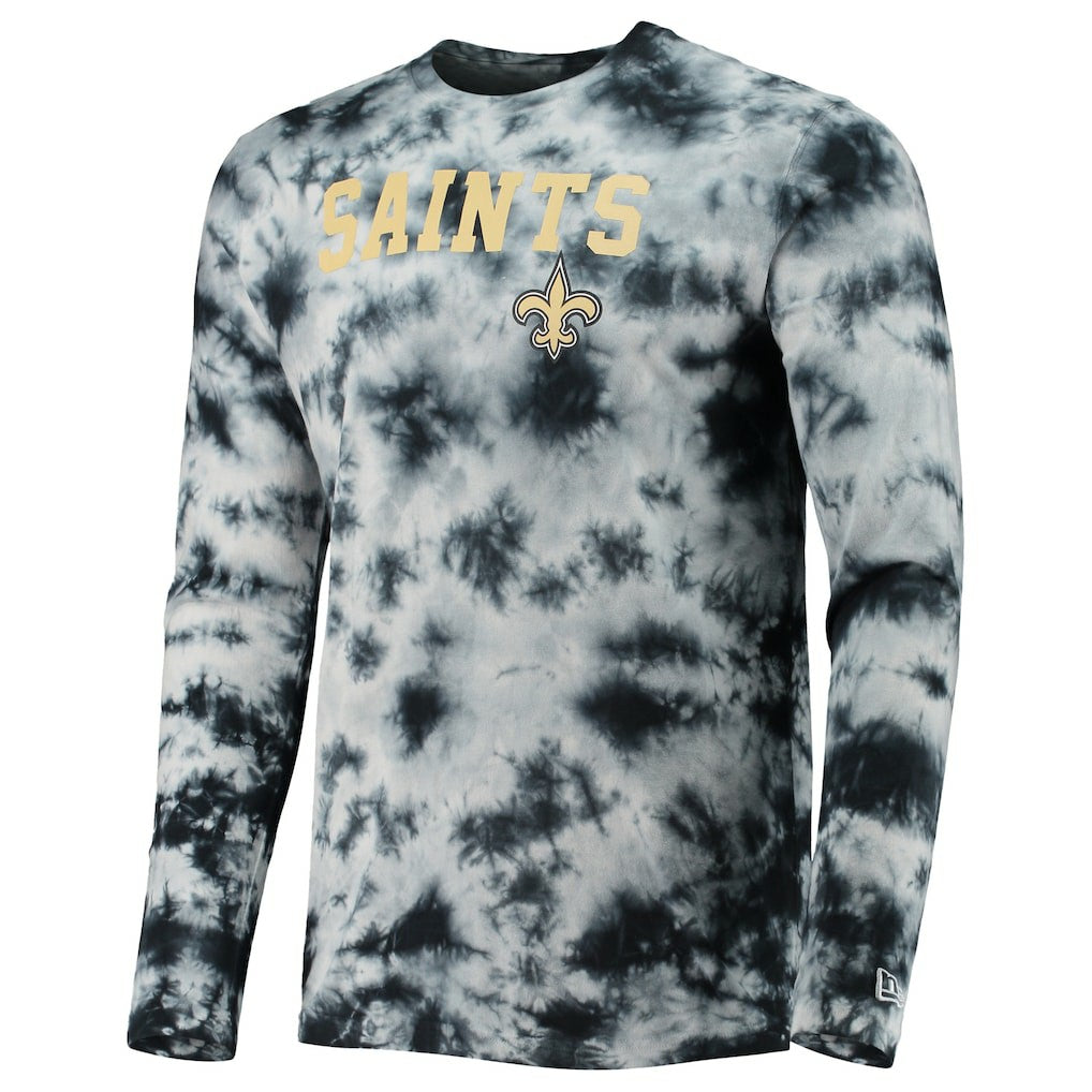 New Orleans Saints New Era Tie-Dye Long Sleeve T-Shirt - Black for sale