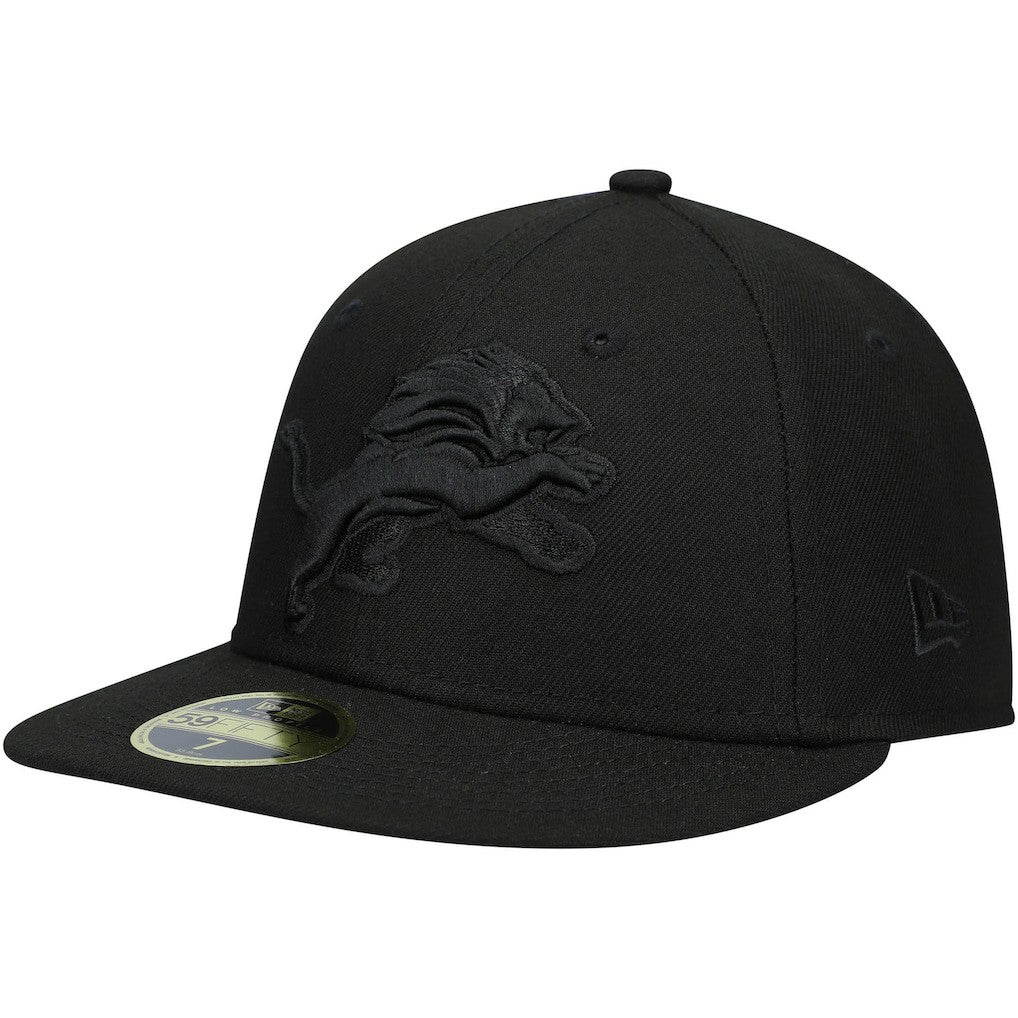 Detroit Lions New Era Black on Black Low Profile 59FIFTY II Fitted Hat - Black online
