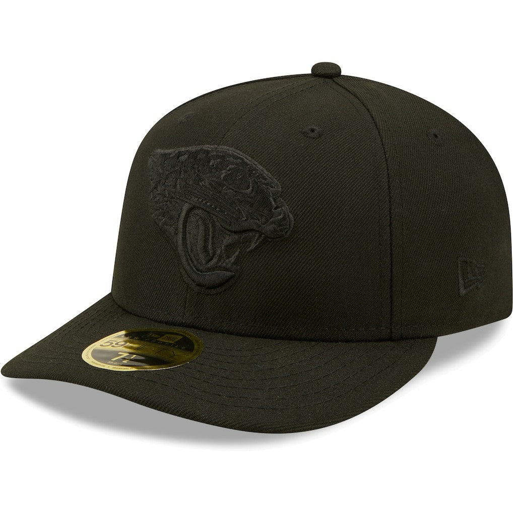 Jacksonville Jaguars New Era Black on Black Low Profile 59FIFTY II Fitted Hat - Black for sale