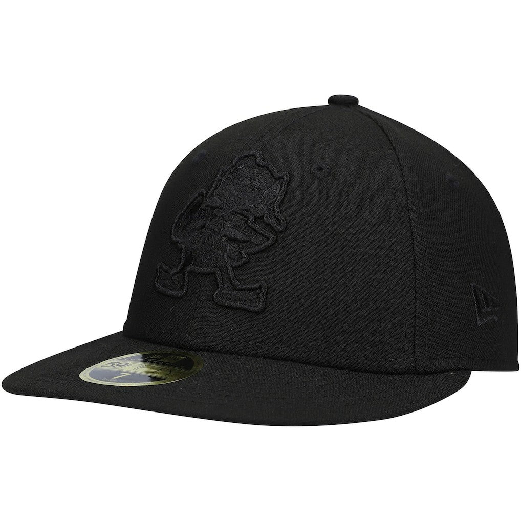 Cleveland Browns New Era Historic Logo Black on Black Low Profile 59FIFTY II Fitted Hat - Black outlet