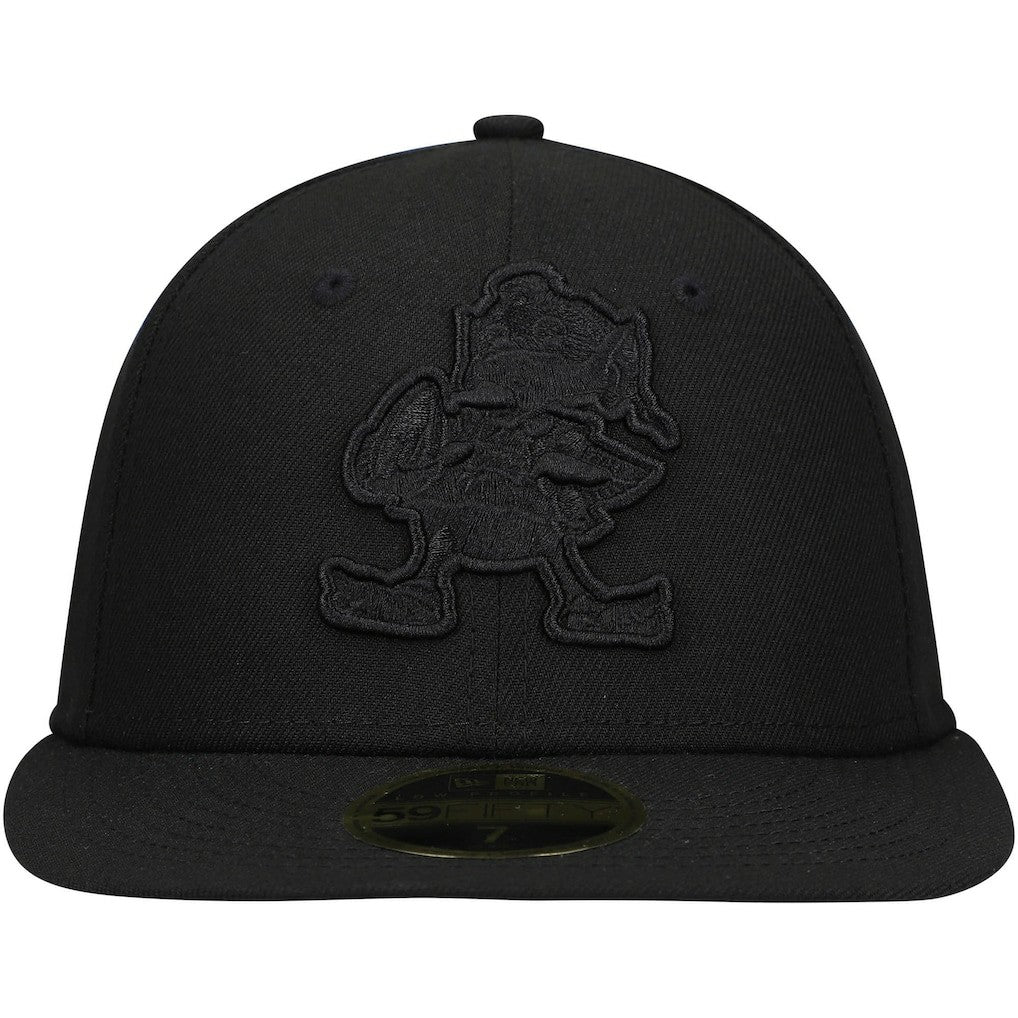 Cleveland Browns New Era Historic Logo Black on Black Low Profile 59FIFTY II Fitted Hat - Black outlet