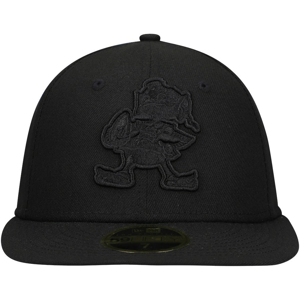 Cleveland Browns New Era Historic Logo Black on Black Low Profile 59FIFTY II Fitted Hat - Black outlet