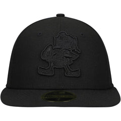 Cleveland Browns New Era Historic Logo Black on Black Low Profile 59FIFTY II Fitted Hat - Black outlet