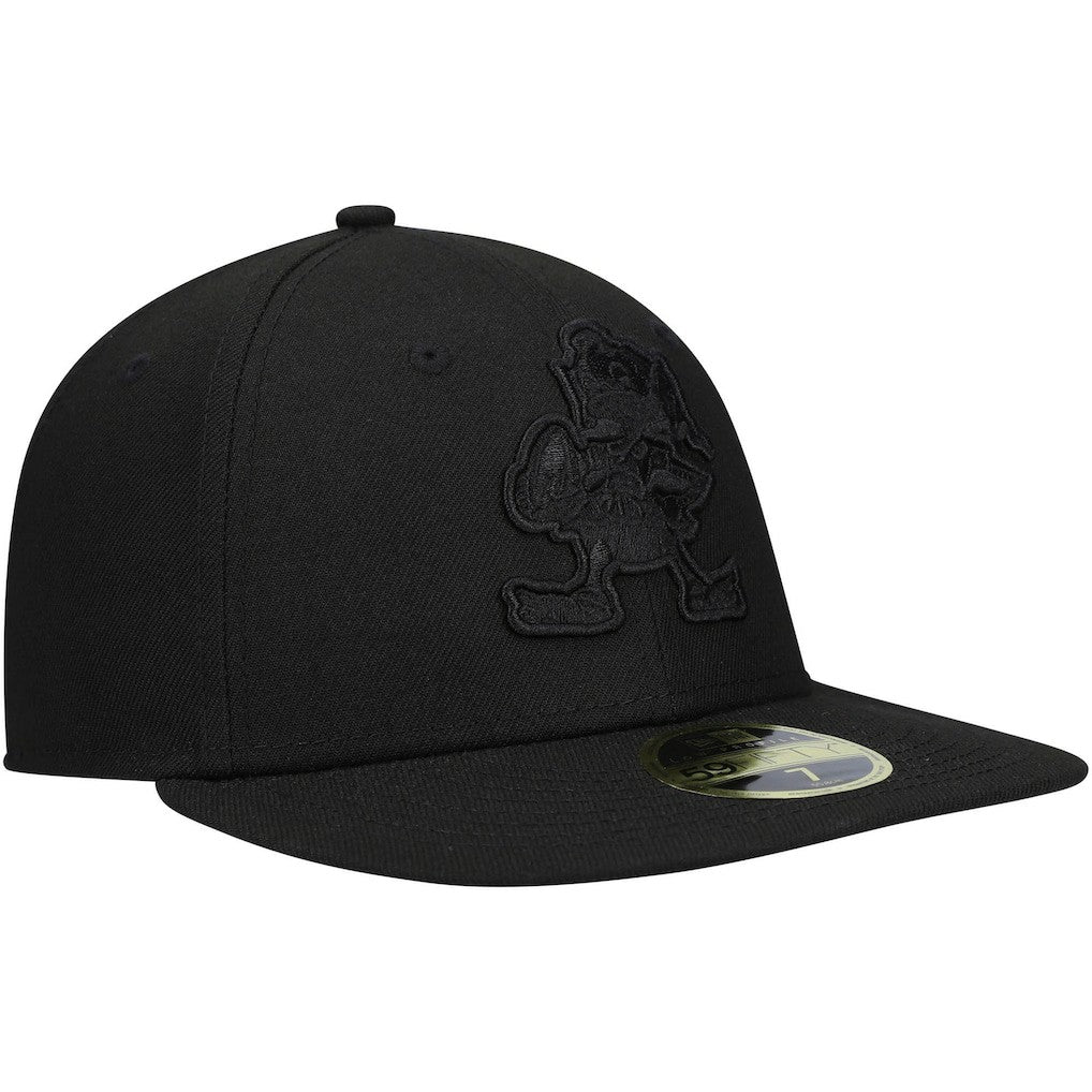 Cleveland Browns New Era Historic Logo Black on Black Low Profile 59FIFTY II Fitted Hat - Black outlet