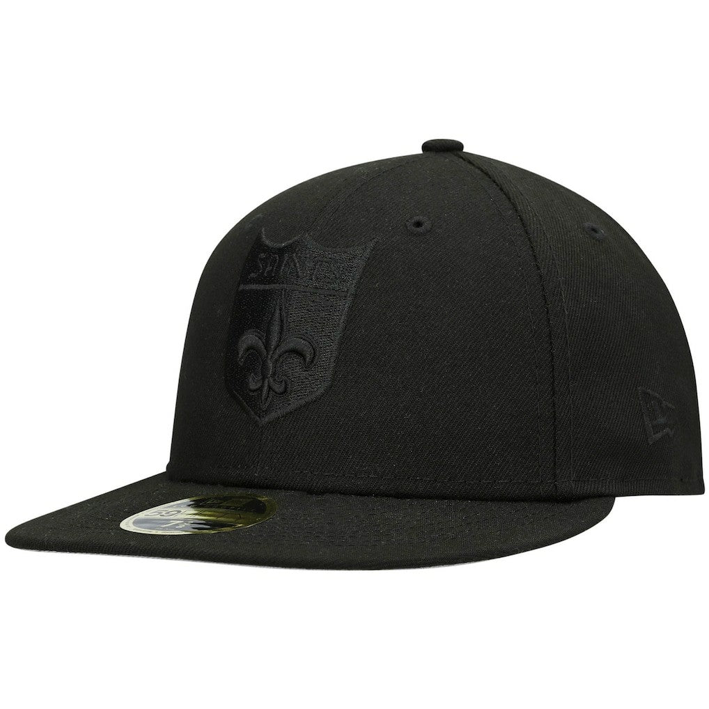 New Orleans Saints New Era Historic Logo Black on Black Low Profile 59FIFTY II Fitted Hat - Black cheap