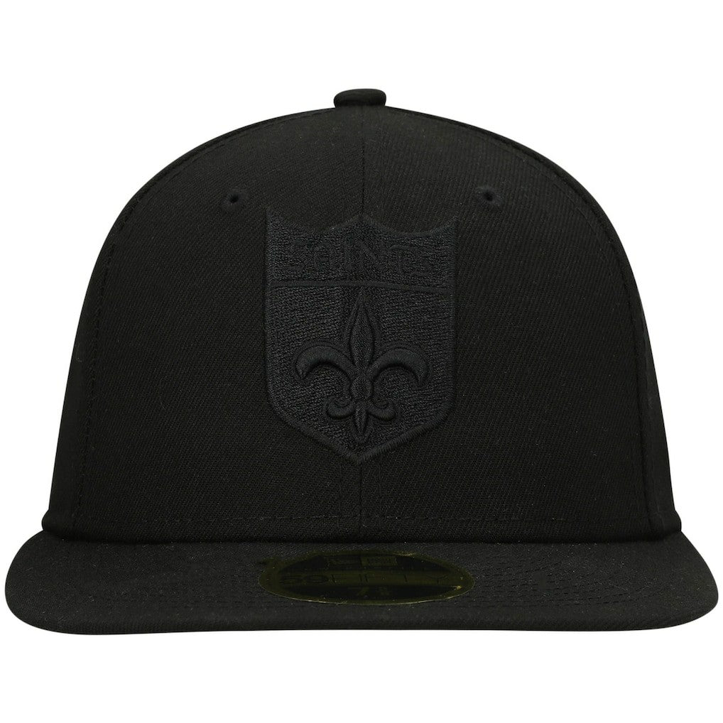 New Orleans Saints New Era Historic Logo Black on Black Low Profile 59FIFTY II Fitted Hat - Black cheap