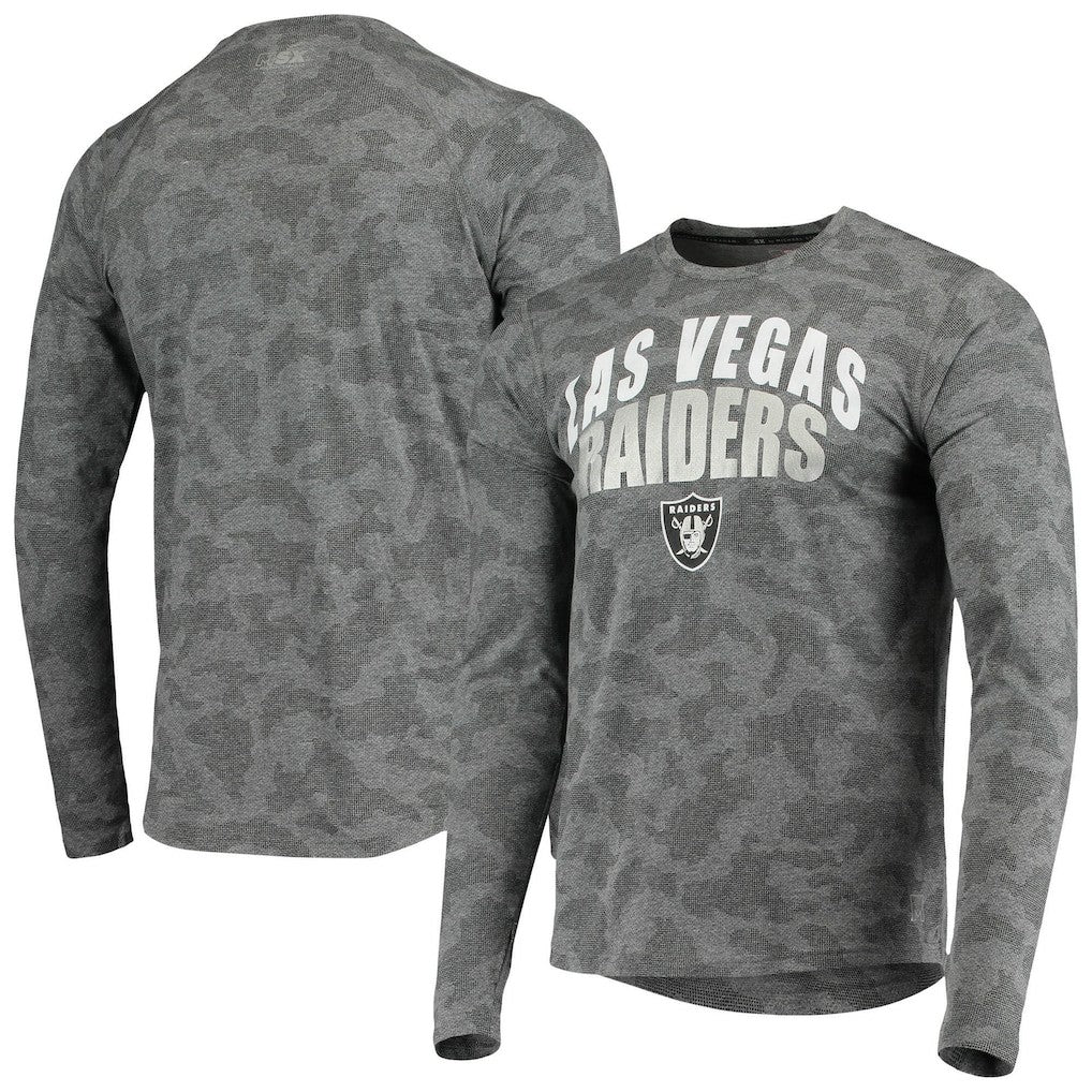 Las Vegas Raiders MSX by Michael Strahan Camo Performance Long Sleeve T-Shirt - Black outlet