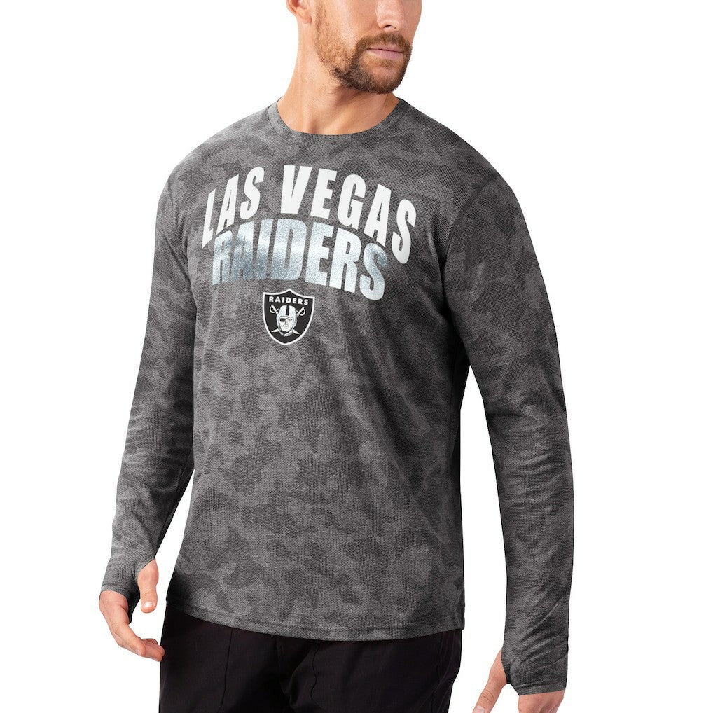 Las Vegas Raiders MSX by Michael Strahan Camo Performance Long Sleeve T-Shirt - Black outlet