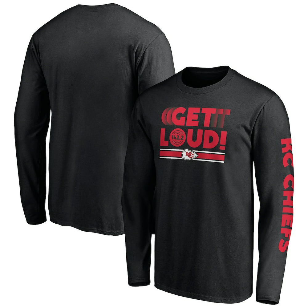 Kansas City Chiefs Hometown Collection Facemask Long Sleeve T-Shirt - Black on sale