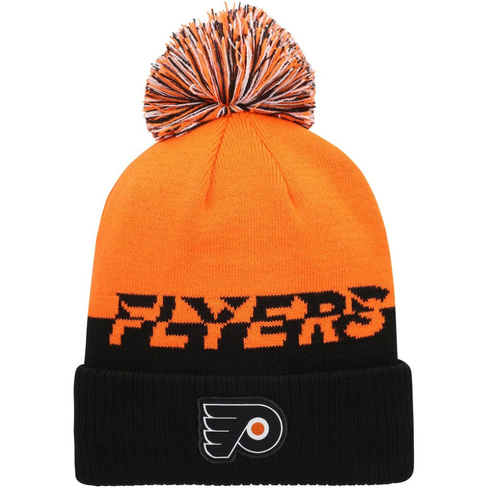 Philadelphia Flyers adidas COLD.RDY Cuffed Knit Hat with Pom Orange/Black