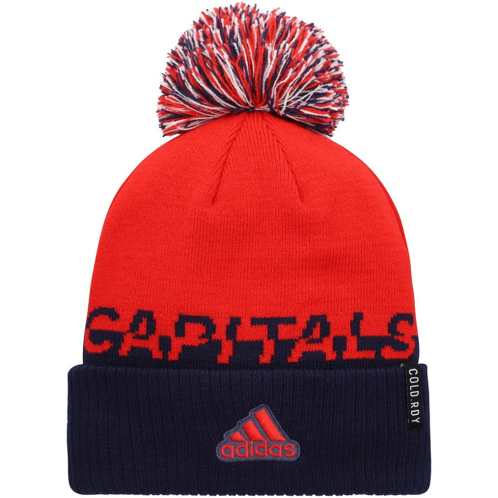 Washington Capitals adidas COLD.RDY Cuffed Knit Hat with Pom Red/Navy