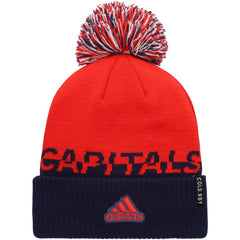 Washington Capitals adidas COLD.RDY Cuffed Knit Hat with Pom Red/Navy