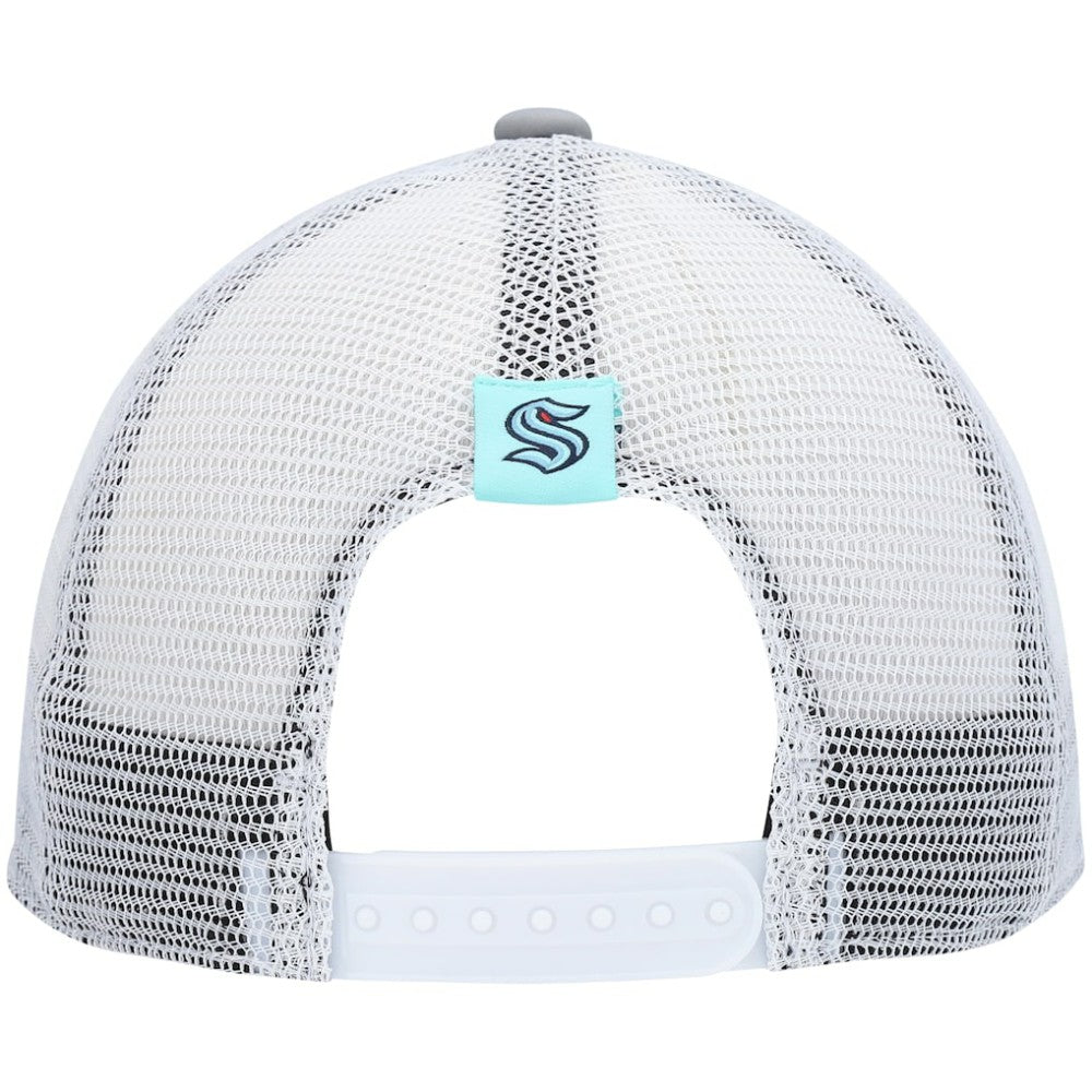 Seattle Kraken adidas Women's Foam Trucker Snapback Hat Gray/White