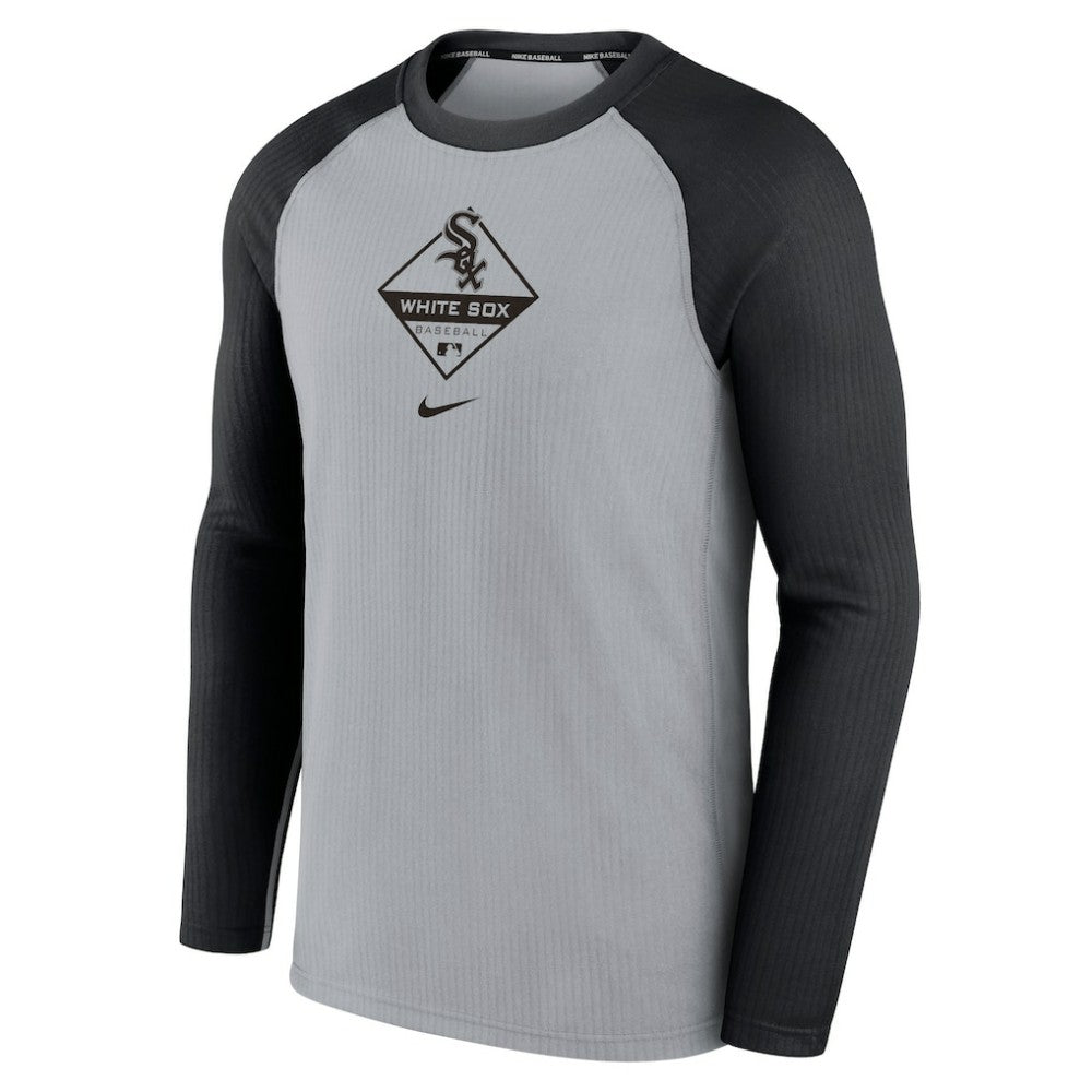 Chicago White Sox Game Authentic Collection Performance Raglan Long Sleeve T-Shirt - Gray/Black | Nike