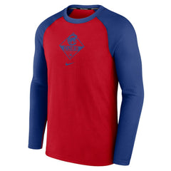 Chicago Cubs Game Authentic Collection Performance Raglan Long Sleeve T-Shirt - Red/Royal | Nike