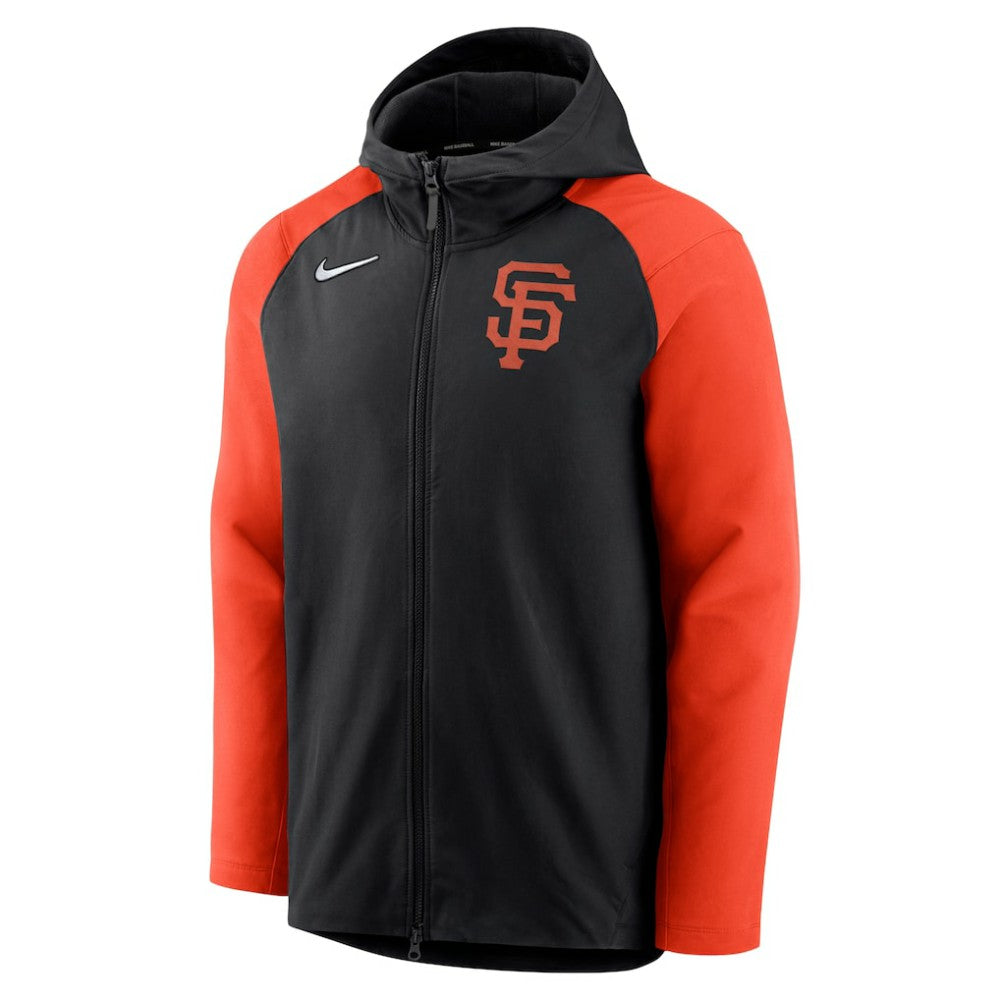 San Francisco Giants Authentic Collection Performance Raglan Full-Zip Hoodie - Black/Orange | Nike
