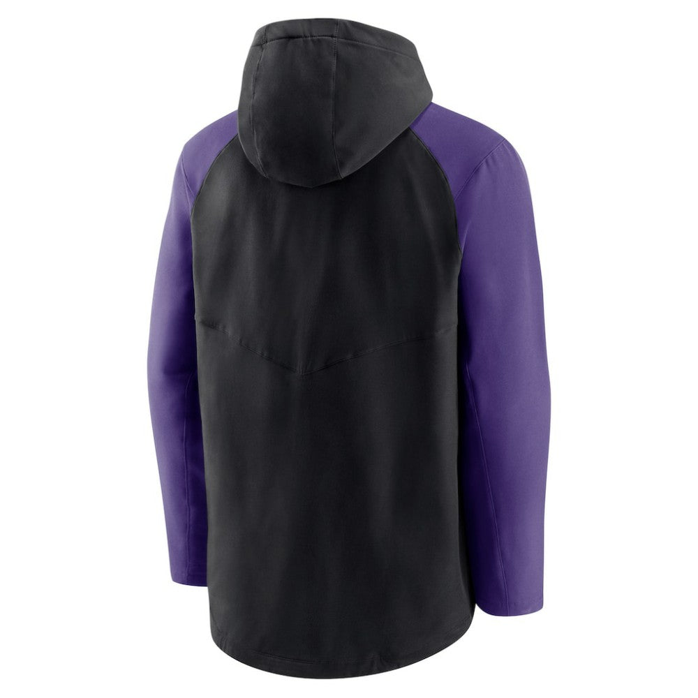 Colorado Rockies Authentic Collection Performance Raglan Full-Zip Hoodie - Black/Purple | Nike