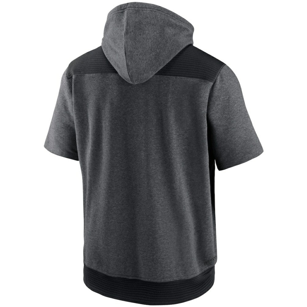Athletics Authentic Collection Dry Flux Performance Quarter-Zip Short Sleeve Hoodie - Heathered Charcoal/Black | Nike