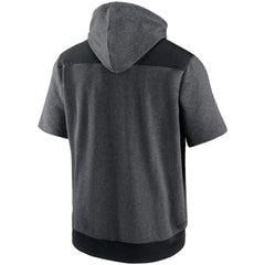 Athletics Authentic Collection Dry Flux Performance Quarter-Zip Short Sleeve Hoodie - Heathered Charcoal/Black | Nike