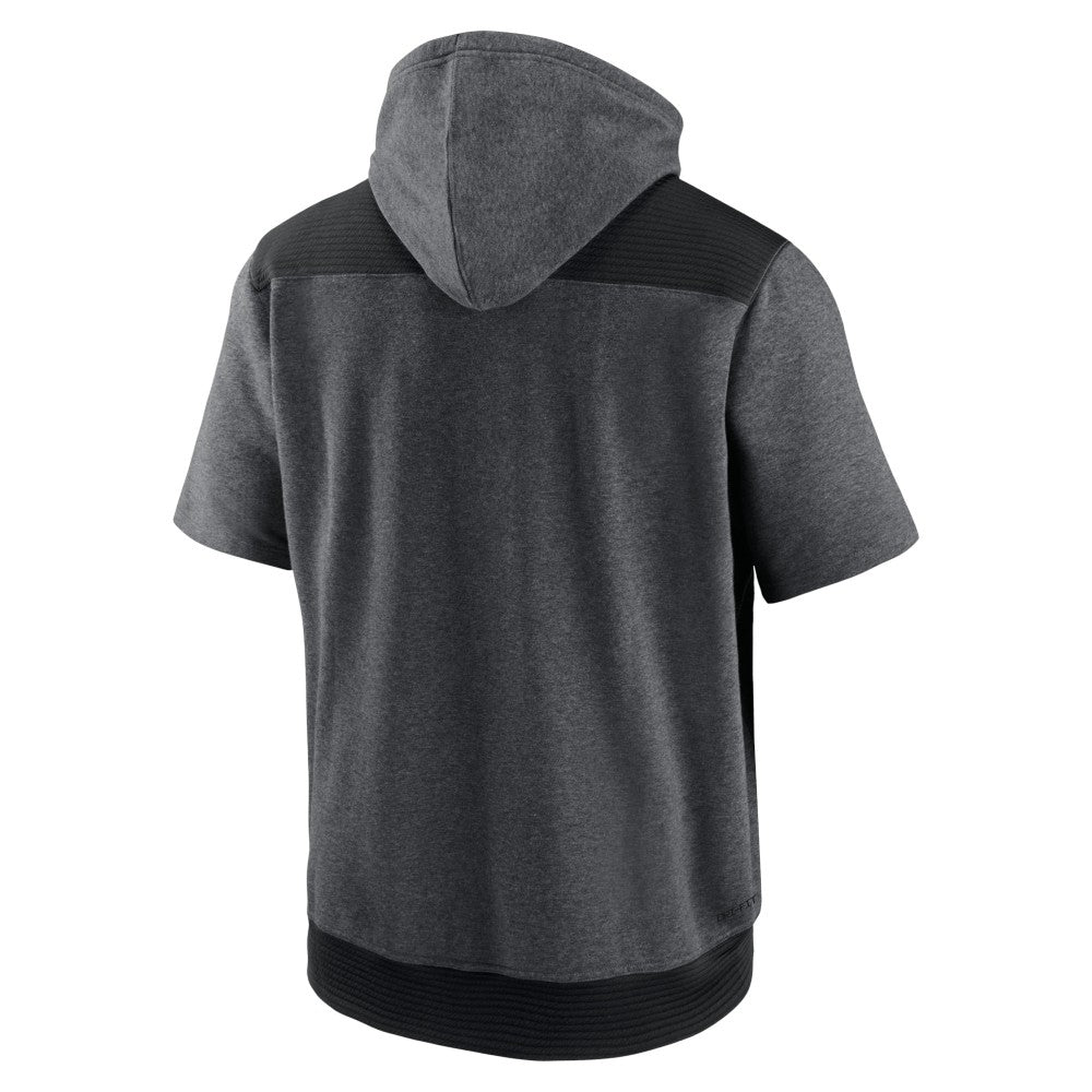 Kansas City Royals Authentic Collection Dry Flux Performance Quarter-Zip Short Sleeve Hoodie - Heathered Charcoal/Black | Nike