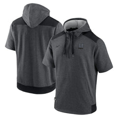 Chicago White Sox Authentic Collection Dry Flux Performance Quarter-Zip Short Sleeve Hoodie - Heathered Charcoal/Black | Nike