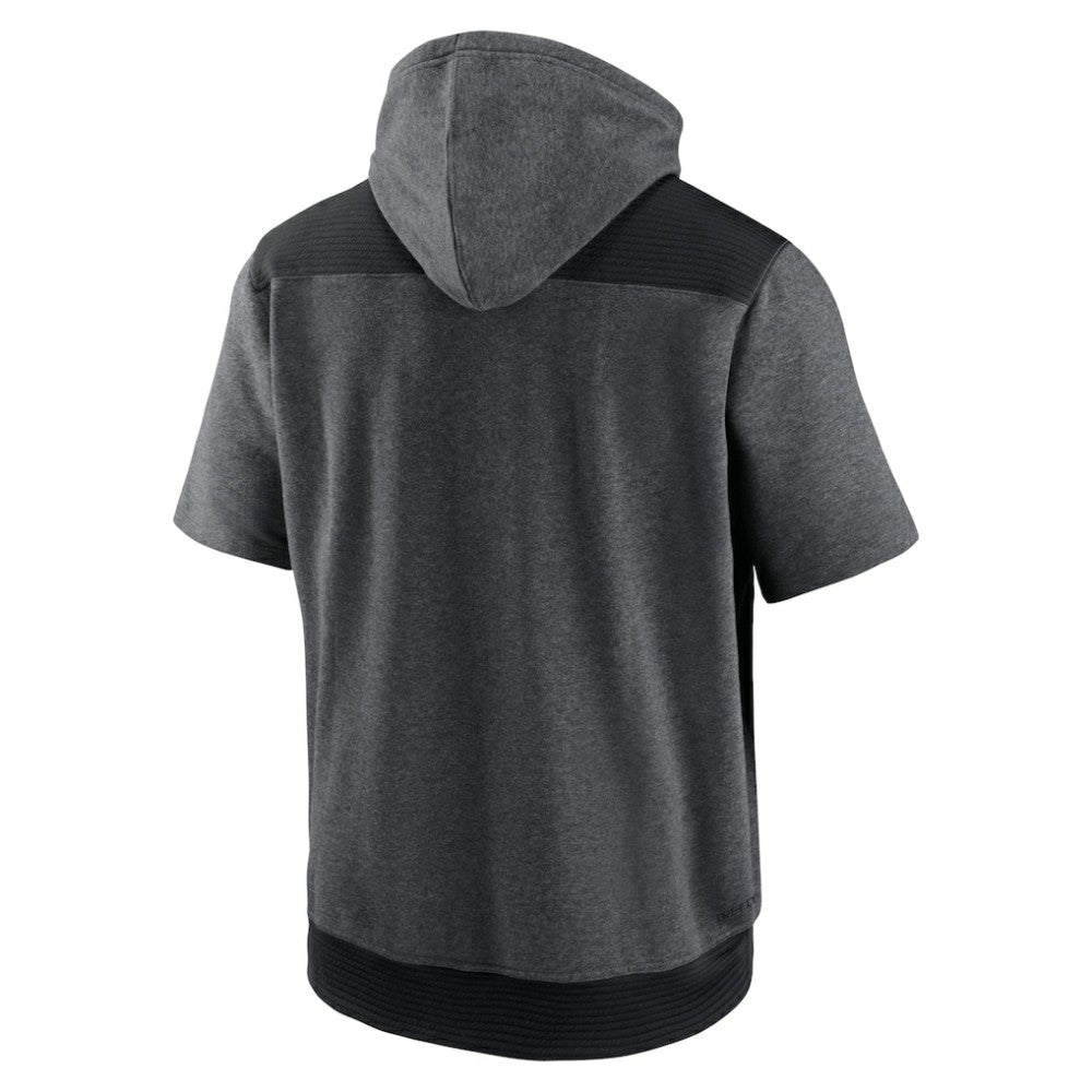 Chicago White Sox Authentic Collection Dry Flux Performance Quarter-Zip Short Sleeve Hoodie - Heathered Charcoal/Black | Nike