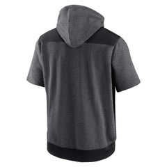 Chicago White Sox Authentic Collection Dry Flux Performance Quarter-Zip Short Sleeve Hoodie - Heathered Charcoal/Black | Nike