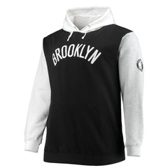 Brooklyn Nets Big & Tall Double Contrast Pullover Hoodie - Black/White | Fanatics sale