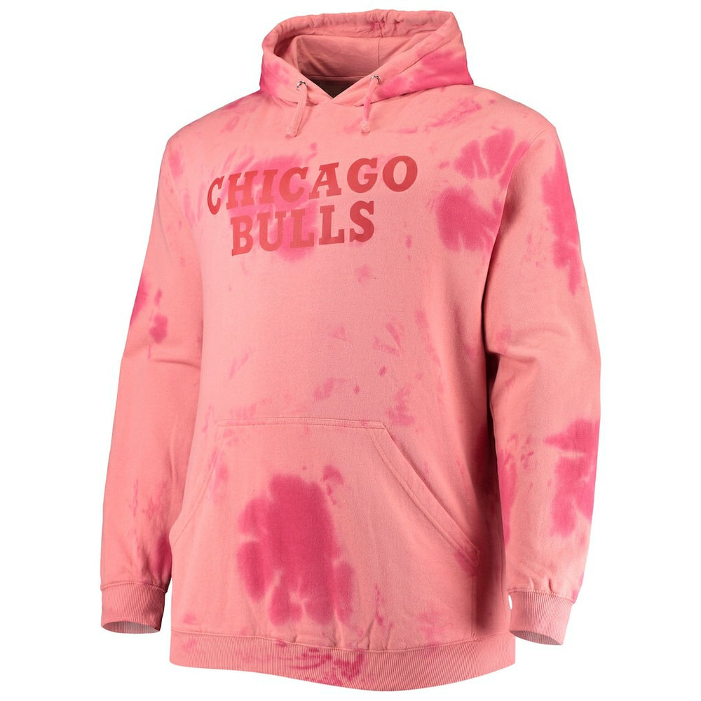 Chicago Bulls Big & Tall Wordmark Cloud Dye Pullover Hoodie - Red | Fanatics discount