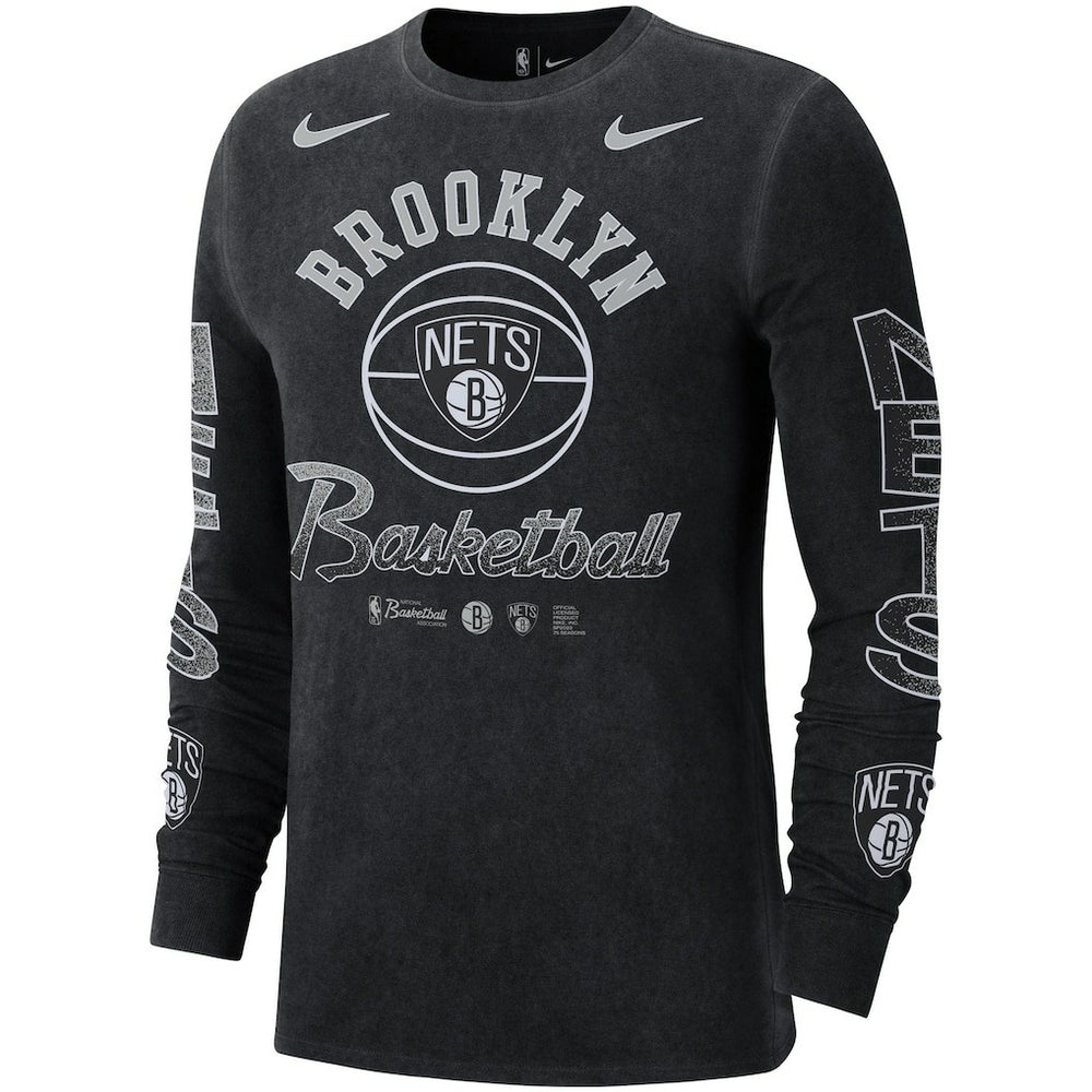 Brooklyn Nets Courtside Retro Elevated Long Sleeve T-Shirt - Black | Nike sale