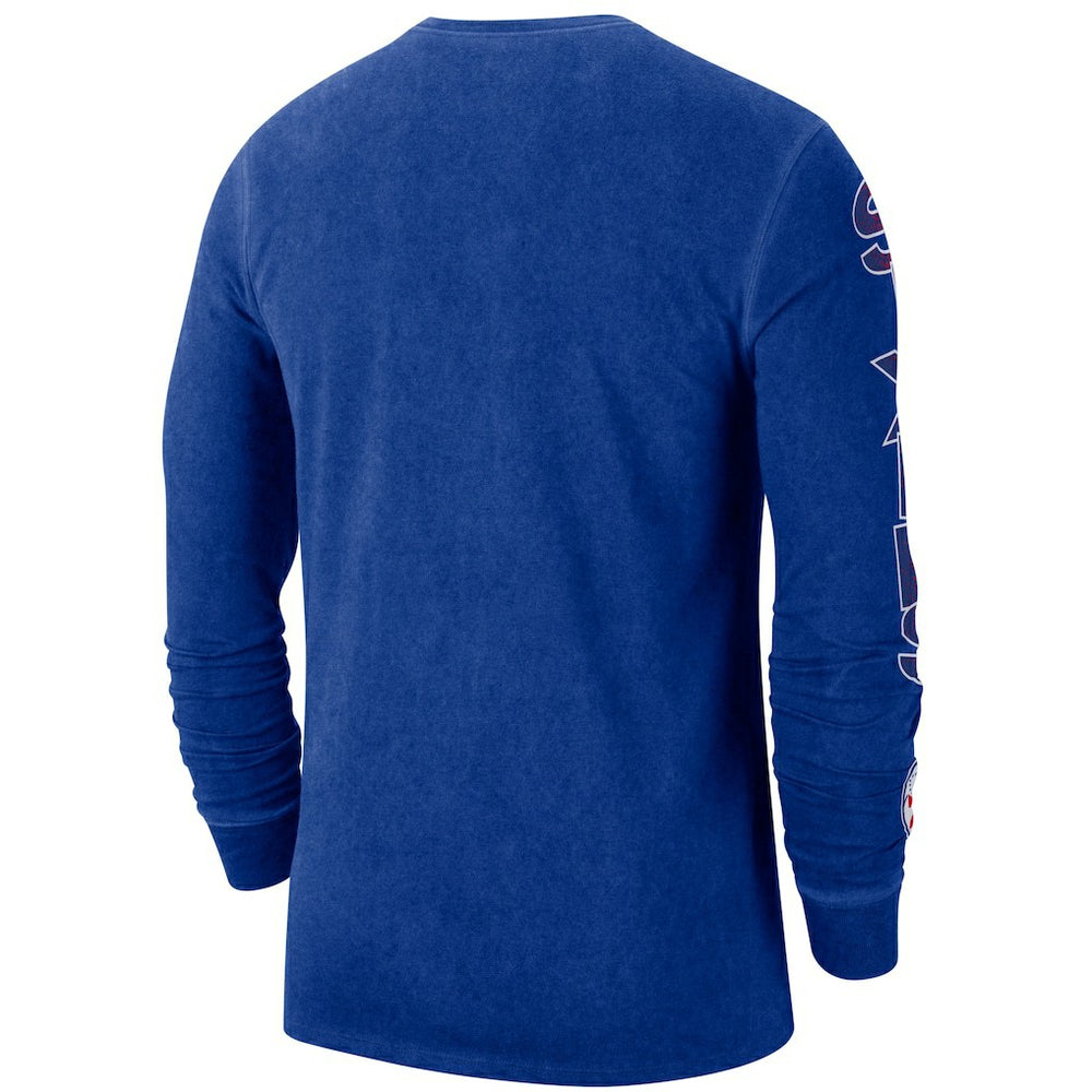 Philadelphia 76ers Courtside Retro Elevated Long Sleeve T-Shirt - Royal | Nike sale