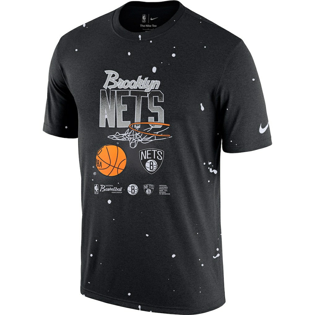 Brooklyn Nets Courtside Splatter T-Shirt - Black | Nike sale