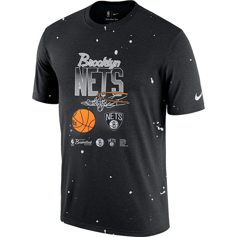 Brooklyn Nets Courtside Splatter T-Shirt - Black | Nike sale