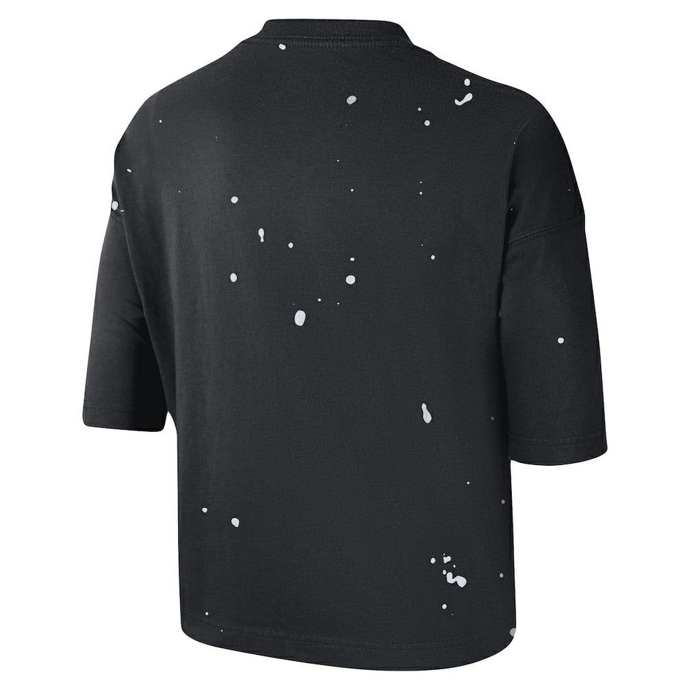 Brooklyn Nets Women's Courtside Splatter Cropped T-Shirt - Black | Nike on sale