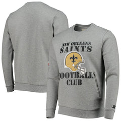 New Orleans Saints Starter Locker Room Throwback End Zone Pullover Sweatshirt - Gray discount